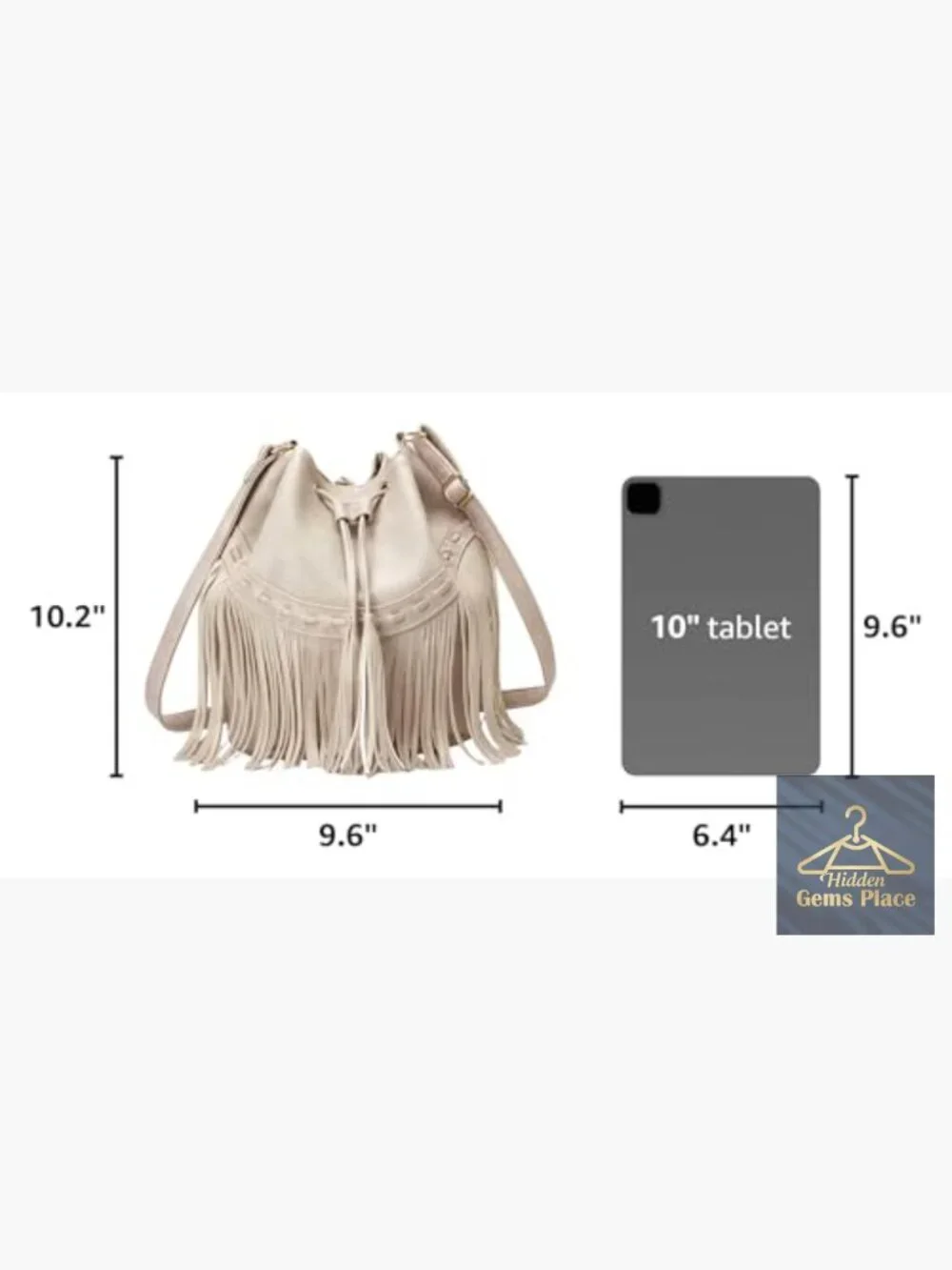 Vegan Leather Bucket Bag Crossbody Fringe Tassel Hobo Shoulder Purse Drawstring